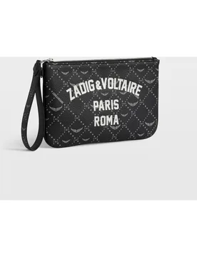 Zadig & Voltaire - Cartera pequeña de mujer de lona revestida con estampado de monograma - Zadig & Voltaire - FashionsVida