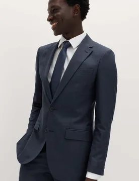 Skinny Fit Grid Check Stretch Suit Jacket Navy male - M&S - FashionsVida