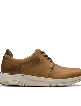 Men's Motion Trek PT Dark Tan Leather Trainers, Lace Up, Walking in Brown Size: 11-Wide Fit - Brown - Size: 11-Wide Fit - Clarks - FashionsVida