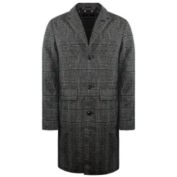 Checkered Mens Brown Coat - Size Small