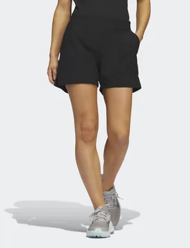 Womens Pintuck 5-Inch Pull-On Golf Shorts - Black - Size Large - adidas performance - FashionsVida