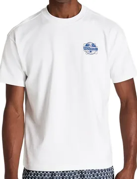 Classic Graphic Short Sleeve T-shirt Bright White / Blue Quartz XL - Wilson - FashionsVida