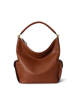 Bolso de cuero - Bolso Hobo BLAIKE Large marrón - Ralph Lauren - FashionsVida