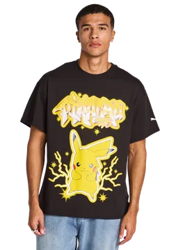 X Pokemon Herren T-Shirts - Schwarz - Größe M - Baumwoll-Jersey Black M - Puma - FashionsVida