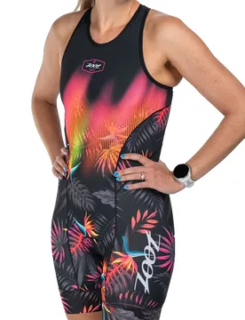 Sprint Tri Hyperglide Backzip Sleeveless Trisuit Tropical Magic S Women - Zoot - FashionsVida