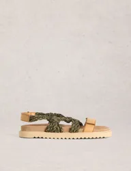Braided Footbed Sandals Tan female