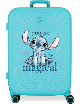 Maleta mediana stitch you are magical rígida con capacidad de 79l en coral - Disney - FashionsVida