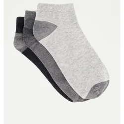 Pack de 3 calcetines tobilleros tacon color hombre