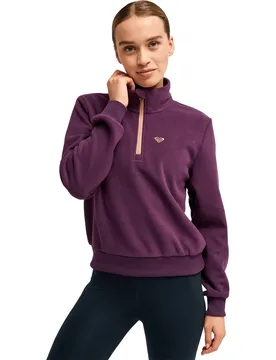 Felpa Con Mezza Zip Waves Of Warmth Blackberry Wine L - Roxy - FashionsVida