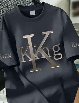 Camiseta de cuello redondo con estampado de la letra "Rey" minimalista para niños, nueva ropa de verano para adolescentes 11Y - Shein - FashionsVida