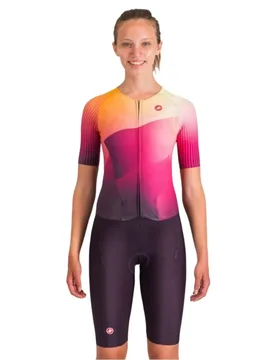 Trisuit A Maniche Corte Integral Free Sanremo 3 Black / Orange / Red L - Castelli - FashionsVida