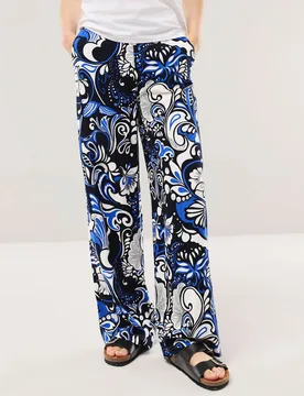 Kombihose aus Leinenmix, Regular Fit#normale Größen#Kurzgrößen, Farbe Blau, 42, luftiges Leinen leichte Viskose Damen - Walbusch - FashionsVida