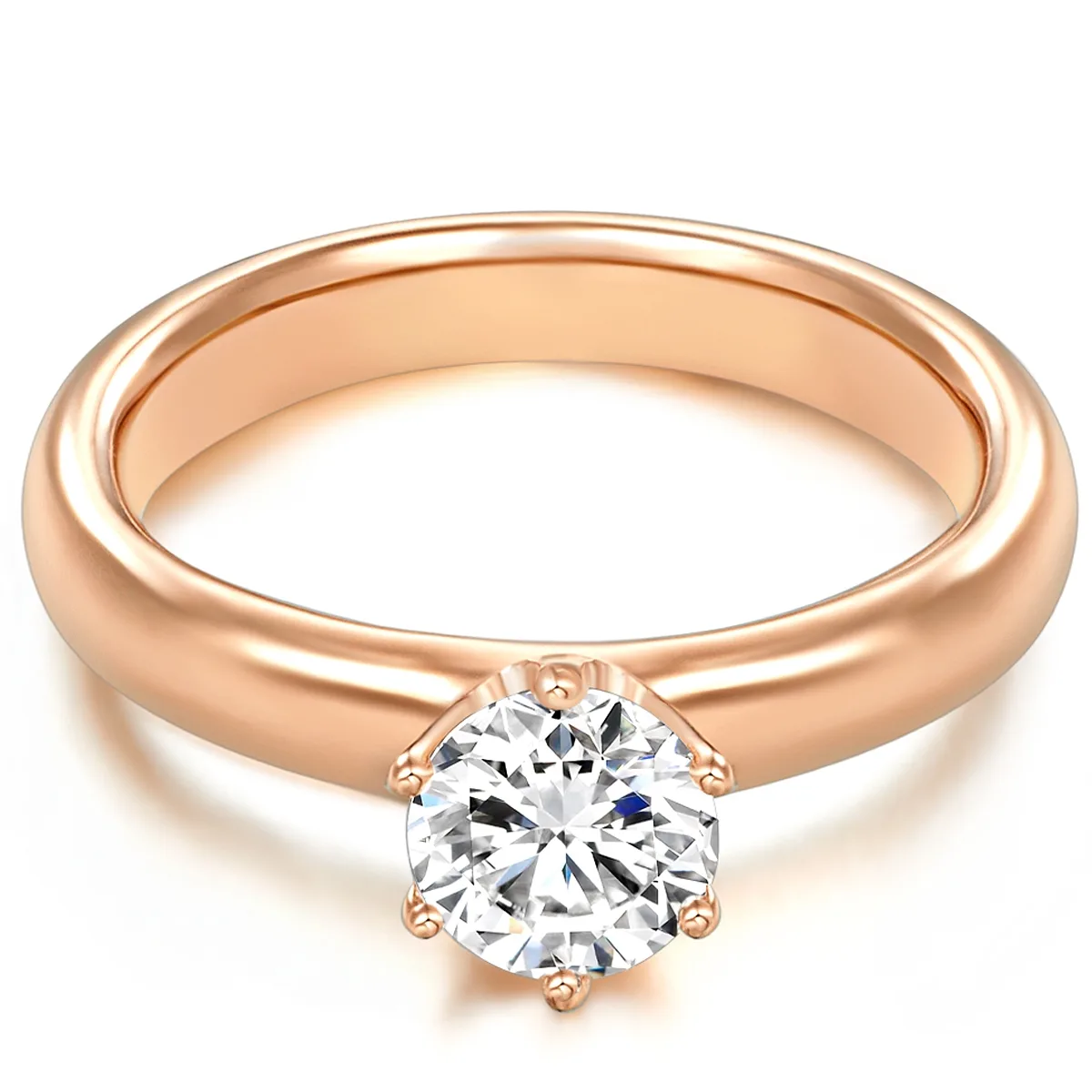 Womens Sterling Silver Ring - Rose Gold - Size K - Trilani - FashionsVida