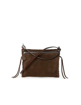 Borsa in pelle - Borsa a tracolla SUNLIT ED.2 SUEDE marrone - Ina Kent - FashionsVida