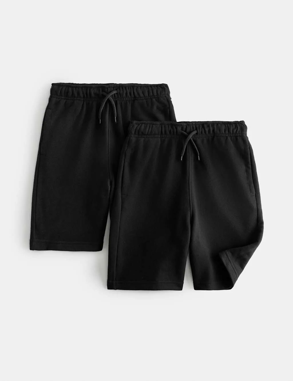 Pack Adaptive Cotton Rich Plain Shorts (2-16 Yrs) Black male - M&S - FashionsVida