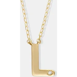 Colgante letra L de oro y diamante