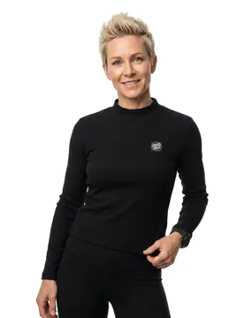 T-shirt à Manches Longues Opus Dot Mock Neck Black S - Santa Cruz - FashionsVida