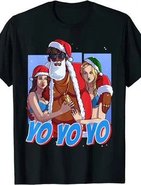 Funny Santa Claus hip-hop Christmas rap summer cotton O-neck short sleeve T-shirt - Aliexpress - FashionsVida