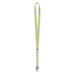 Ribbon Lanyard 12 Units Light Grey-Lime One Size