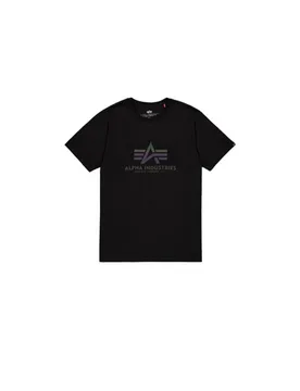 T-Shirt - Basic Rainbow Reflective T-Shirt - S bis XL - für Männer - Größe S - schwarz - Männer - male - Alpha industries - FashionsVida