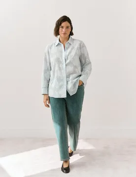 Camisa manga larga fil cuope rayas de mujer - Couchel - FashionsVida