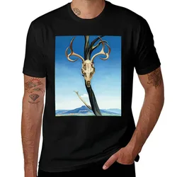 Deer's Skull with Pedernal - Georgia O'Keeffe T-Shirt t shirt man luxury man t shirt heavy cotton cotton tshirt 100% T-Shirt