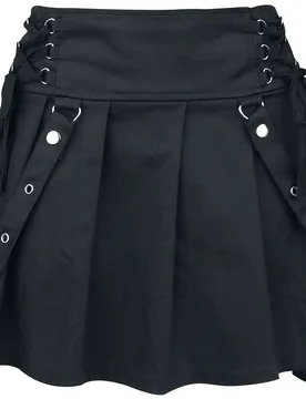 Gothic Kurzer Rock - Rebellious Skirt - M bis XXL - für Damen - Größe L - schwarz - Frauen - female - Poizen Industries - FashionsVida