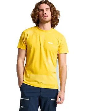 Wind Map Short Sleeve T-shirt Sunset Yellow M Men - SLAM - FashionsVida