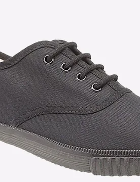 Portland Plimsol Mens - Black Textile - Size Uk 8 - DEK - FashionsVida