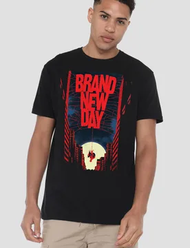 Unisex Spiderman Brand New Day New York Hero T-Shirt, Black Size: XL - Black - Size: XL - Marvel - FashionsVida