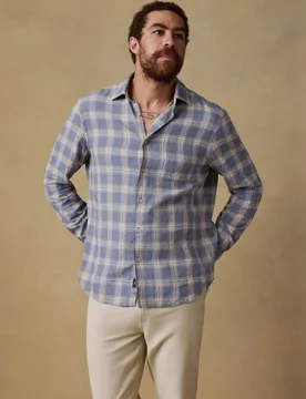 Camisa de hombre manga larga de cuadros - Faherty - FashionsVida