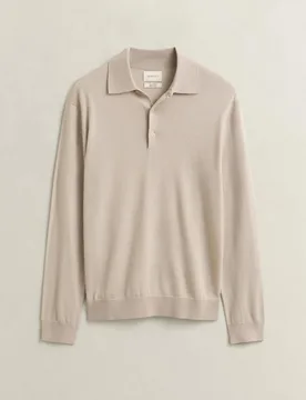 Polo de hombre de manga larga liso - Gant - FashionsVida