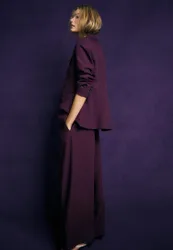 Wide-Leg-Hose mit verstellbarem Bund Purpurrot 36