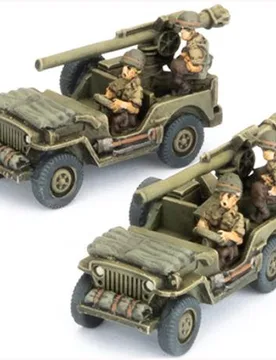 Flames of War - American - Jeep with 105mm Recoilless Rifle (2x, Resin/Metal) - Battlefront Miniatures - FashionsVida