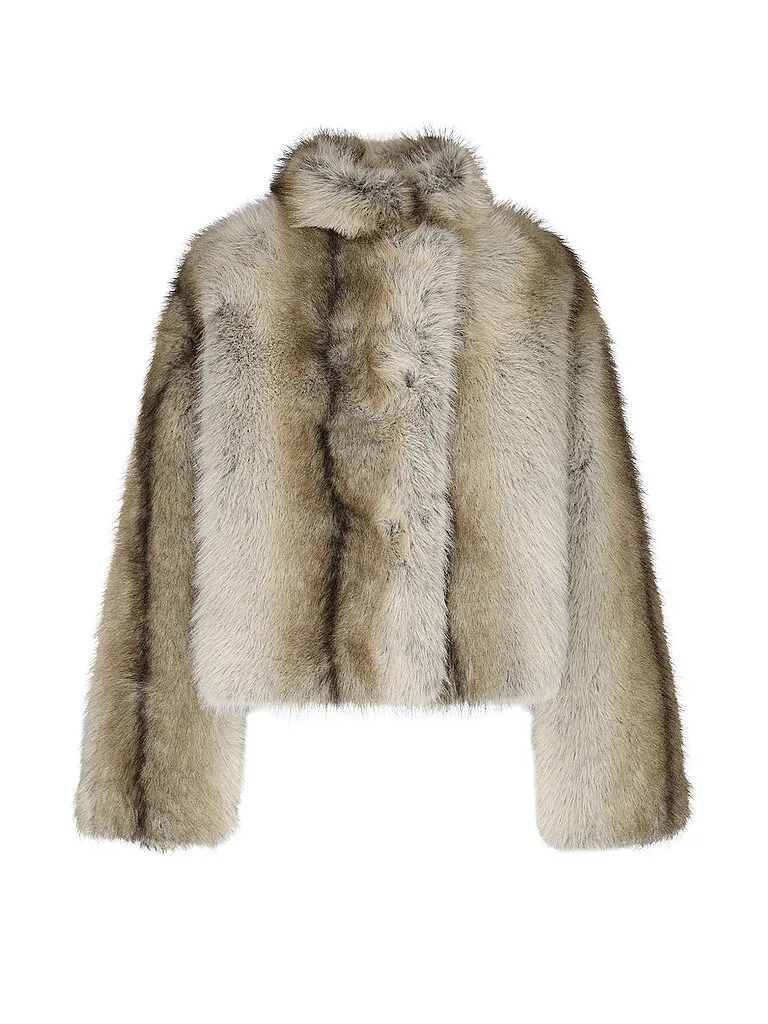 Jacke in Felloptik LUMI hellgrau 34 Damen - STUDIO AR - FashionsVida