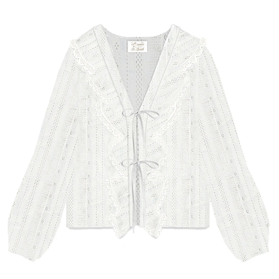 Camicia manica lunga con fiocco EVI0001-00472L - MC2 SAINT BARTH - FashionsVida