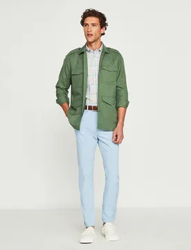 Chino de hombre regular color azul - Mirto - FashionsVida