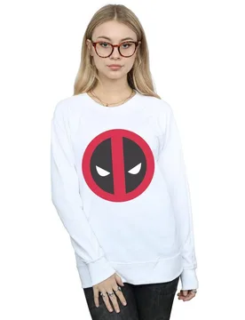 Women's Deadpool Large Clean Logo Sweatshirt in White Size: Small - White - Size: S - Marvel - FashionsVida