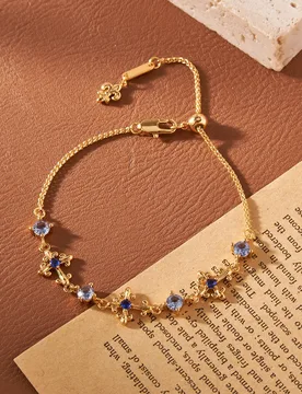 Women Iris Flower Cross Bracelet Shiny Cubic Zirconia Minimalist Luxury Dainty Chain Bracelet Niche Elegant Daily Hand Jewelry - Aliexpress - FashionsVida