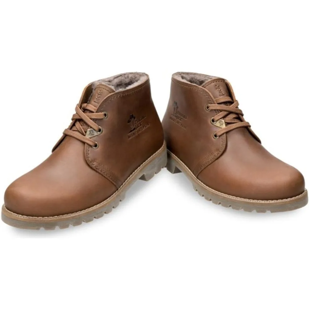 Botín de cordones en piel con forro de pelo natural - Panama Jack - FashionsVida