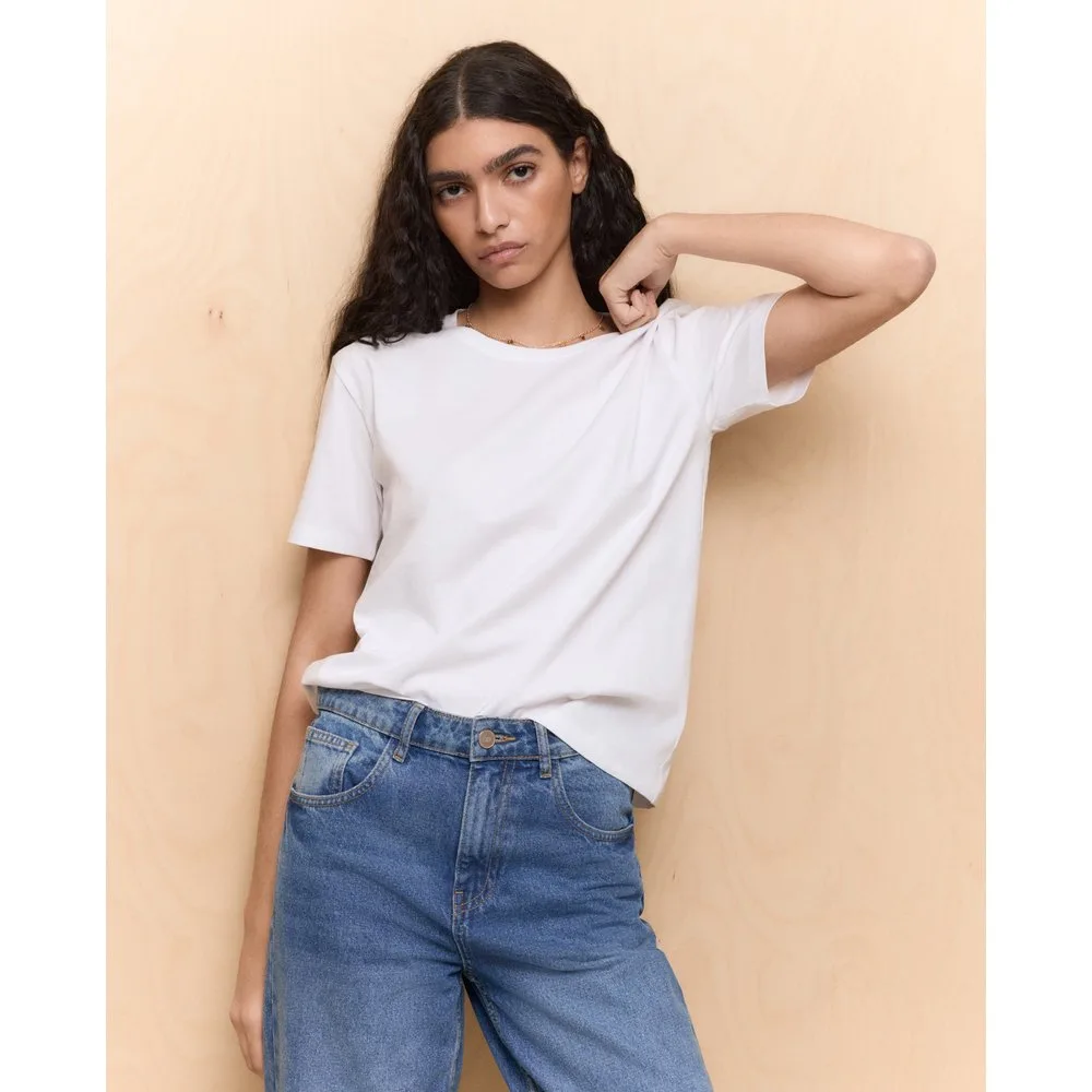 Camiseta de manga corta lisa de mujer - Easy Wear - FashionsVida
