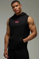 Herren Herren Aktiv Boxen Ärmelloser Kapuzenpullover Black Größe Small