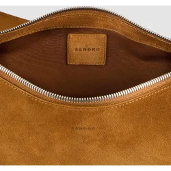 Bandolera de hombre de serraje pequeña con cremallera