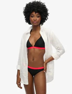 Superdry Damen Triangel-bikinioberteil mit Elastikeinsatz Schwarz - Größe: 42 - 49.99 - FashionsVida