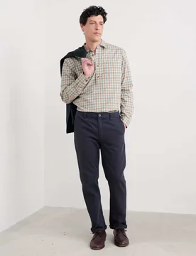 Slim Fit Cotton Linen Blend Trousers Navy male - Seasalt cornwall - FashionsVida
