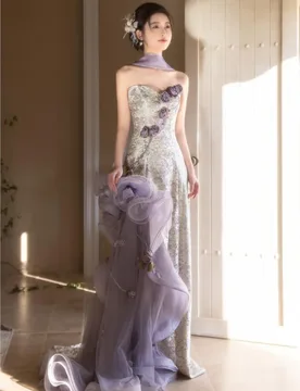 A new purple style light luxury and niche toasting morning dress - Aliexpress - FashionsVida
