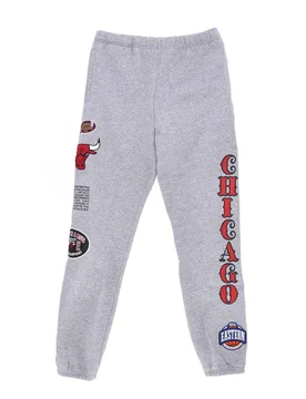 Pantalone Tuta Felpato Uomo Nba Team Origins Fleece Pant Hardwood Classics Chibul Grey Heather - Mitchell & Ness - FashionsVida