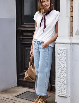 Street One Dropped Shoulder Shirt aus Spitze female Weiß - Street One Studio - FashionsVida
