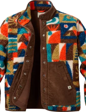 Polaire décontractée en sherpa - Clover Sherpa Fleece Jacket W Lost On Purpose Pacific Green en Coton - Taille L - Marron - Passenger - FashionsVida