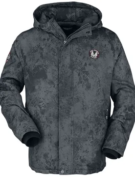 Rock Winterjacke - Winterjacke mit großem Rückenprint - S bis M - für Männer - Größe S - schwarz - Männer - male - Rock Rebel by EMP - FashionsVida